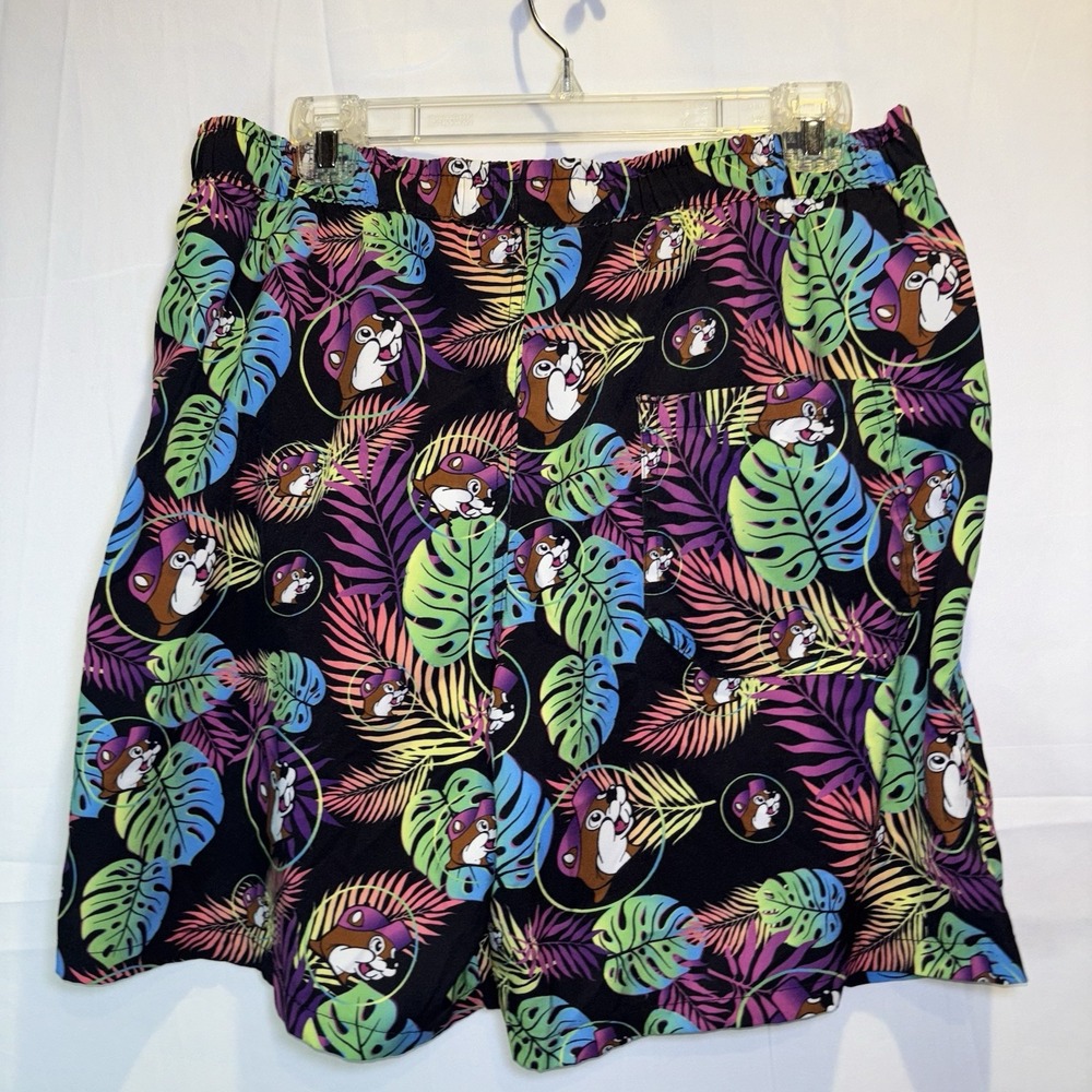 Bucees Buc-ee's Swim Trunks Adult Mens Medium Tropical Beaver Lined Suit Med M - Picture 2 of 5